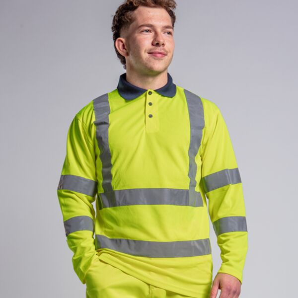 Pro RTX High Visibility Long Sleeve Polo Shirt Thumbnail