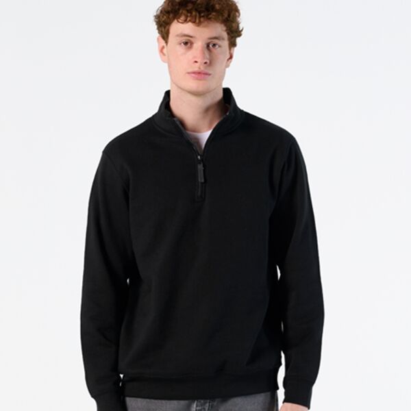Newson SOL'S Stan Contrast Zip Neck Sweatshirt Thumbnail